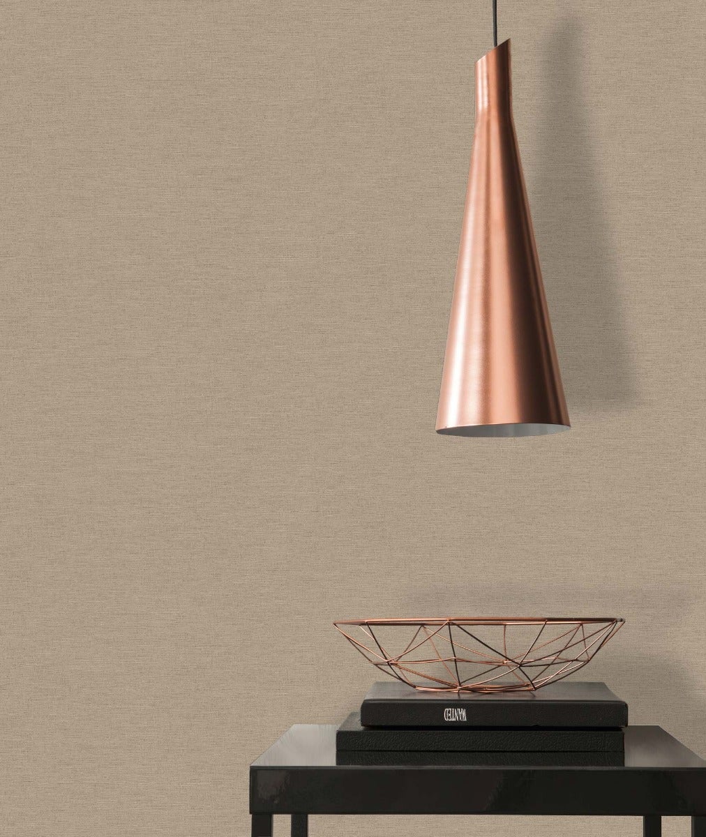 Tapeta lniana tekstura szaro-brązowym taupe - 53 cm x 10.05 m - A.S. CRÉATION
