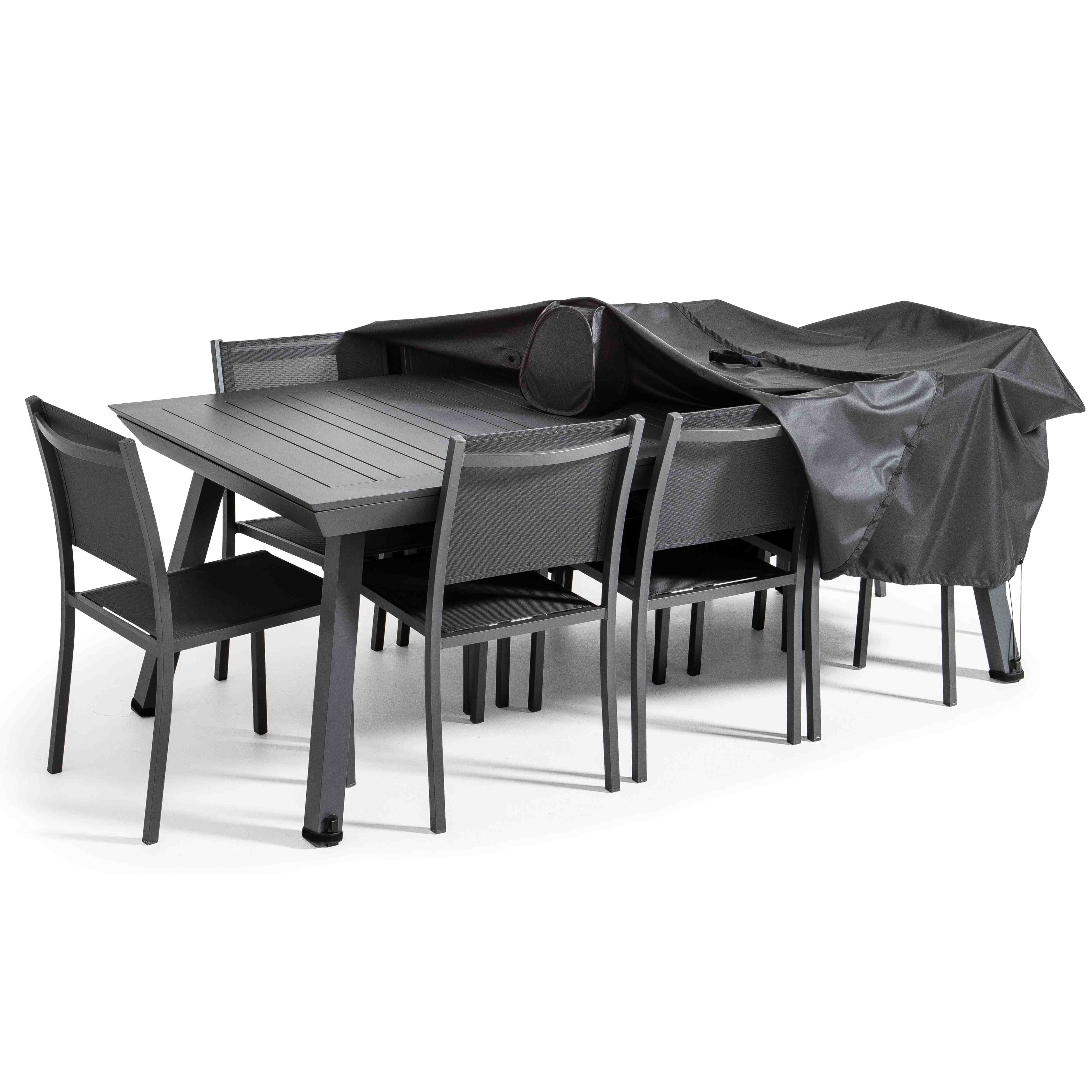 Housse de protection table Synthétique Noir RIANS ALINEA - L240 x larg130 x H60 cm - 2