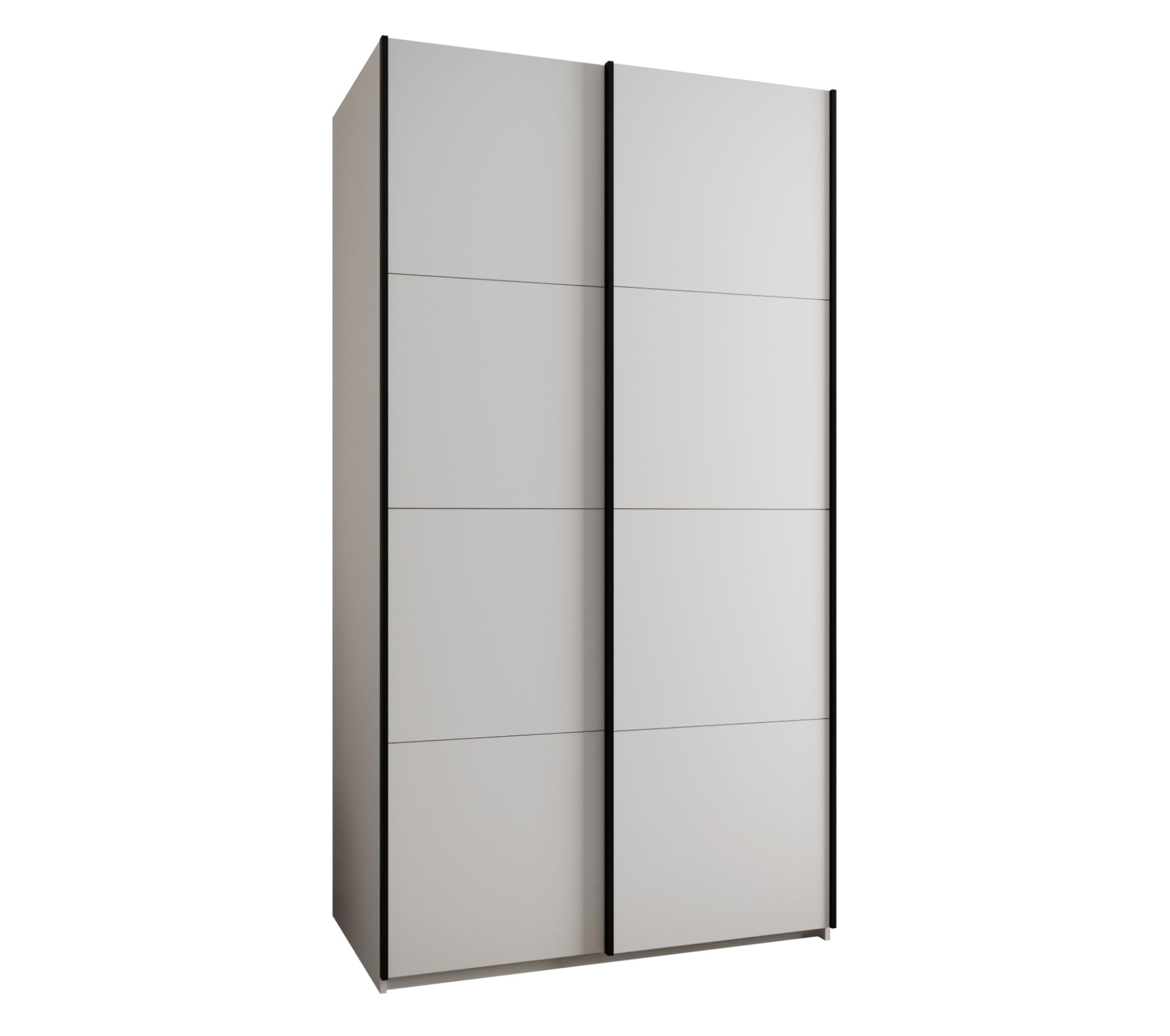 Szafa przesuwna wysoka Lux 1 130 x 64 x 245,5 cm biały + biały + u. czarny - Abiks Meble