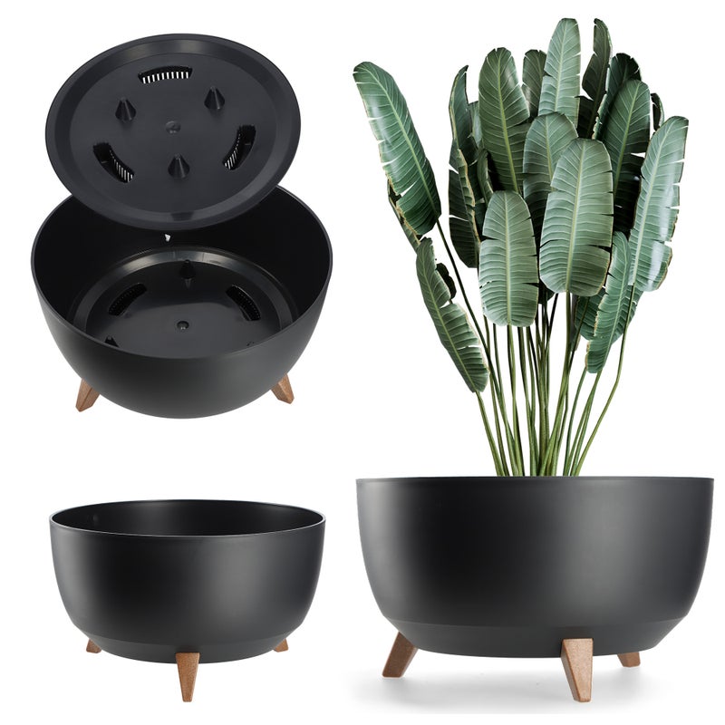 DONICZKA DONICA NA KWIATY 47 cm OSŁONKA + WKŁAD NÓŻKI KWIETNIK CZARNA