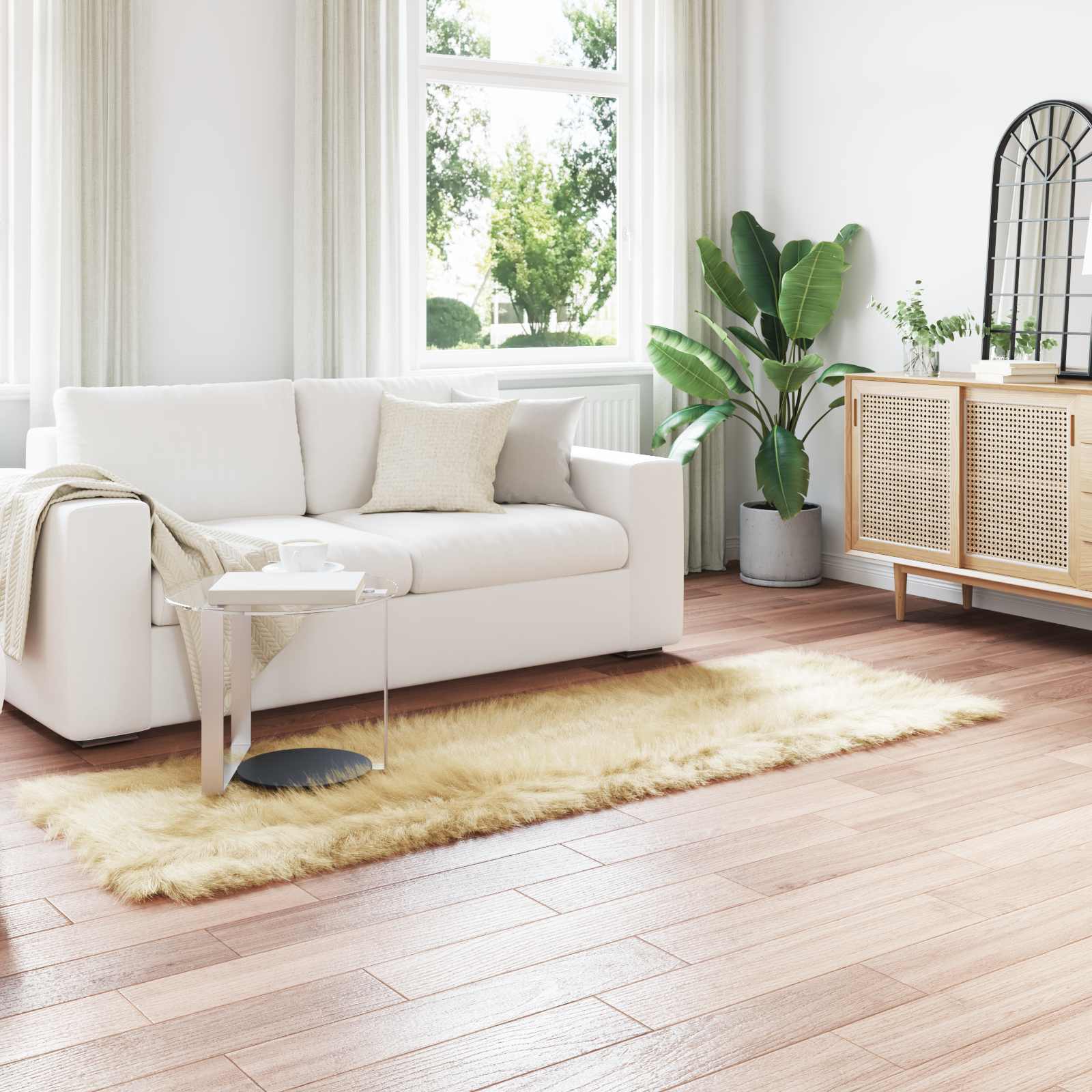 Tappeto In Juta VitaXL Naturale E Bianco 200x200 Cm – Trama A Cesto, Lavabile, Eco-Friendly Per Soggiorno E Camera