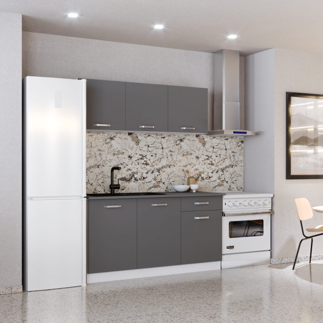Cuisine Ronda haaus, Anthracite/Blanc, L 150 cm
