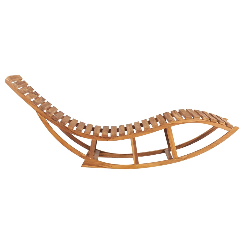 Transat chaise longue bain de soleil lit de jardin terrasse meuble d'extérieur 180 cm à bascule avec coussin bois de tec - 4