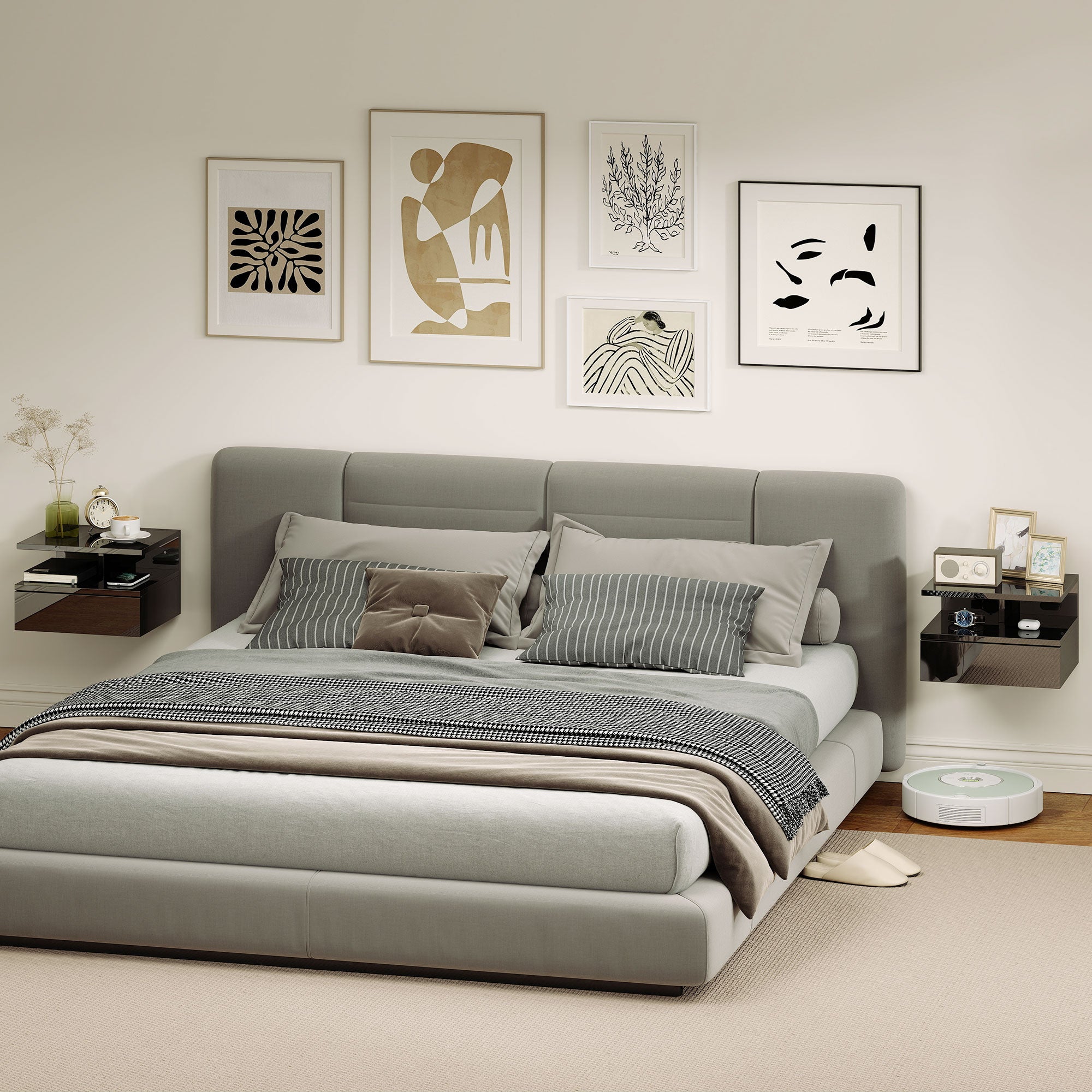 Homcom Mesitas De Noche Melamina De Madera 35X32x22.5 Cm 831-338V00bk Negro , Leroy Merlin
