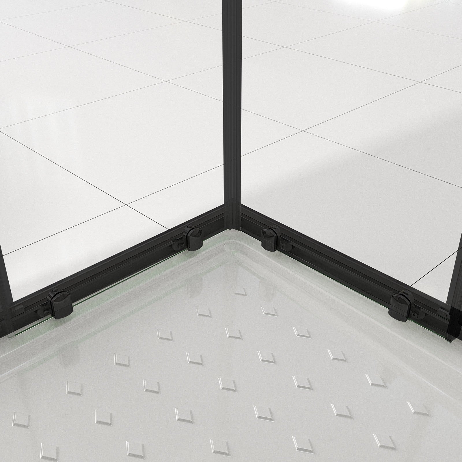 LANABLACK Cabine de douche H 180 cm porte coulissante semi-opaque 75 x 80 cm - 5