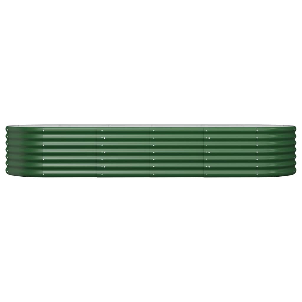 vidaXL Lit surélevé de jardin Acier galvanisé 224x80x36 cm Vert - 3