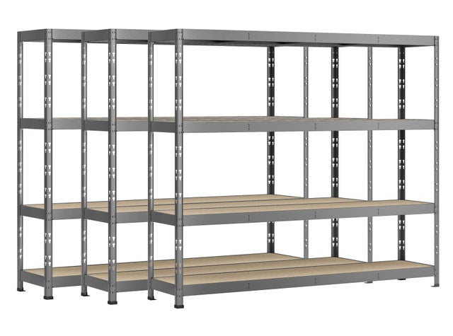 Jeu 3 étagères Rack MODULÖ STORAGE charge lourde 50x220xH 185 cm très grande longueur