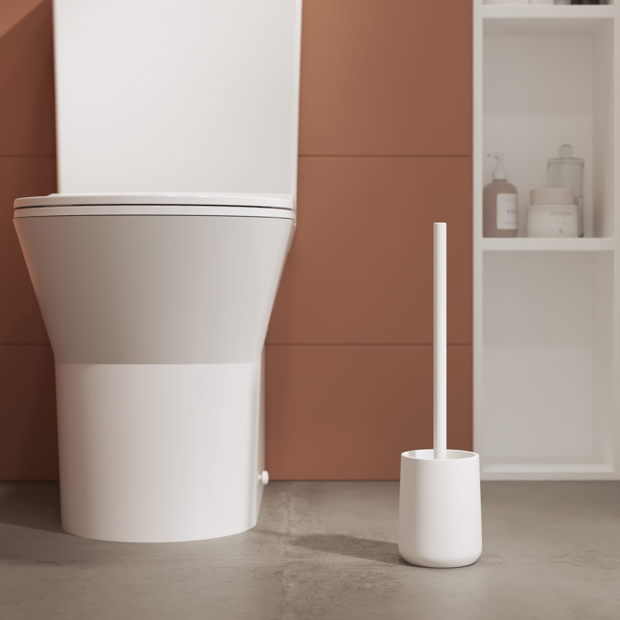 Brosse WC avec pot en résine COLOR - Blanc mat - SENSEA - 4