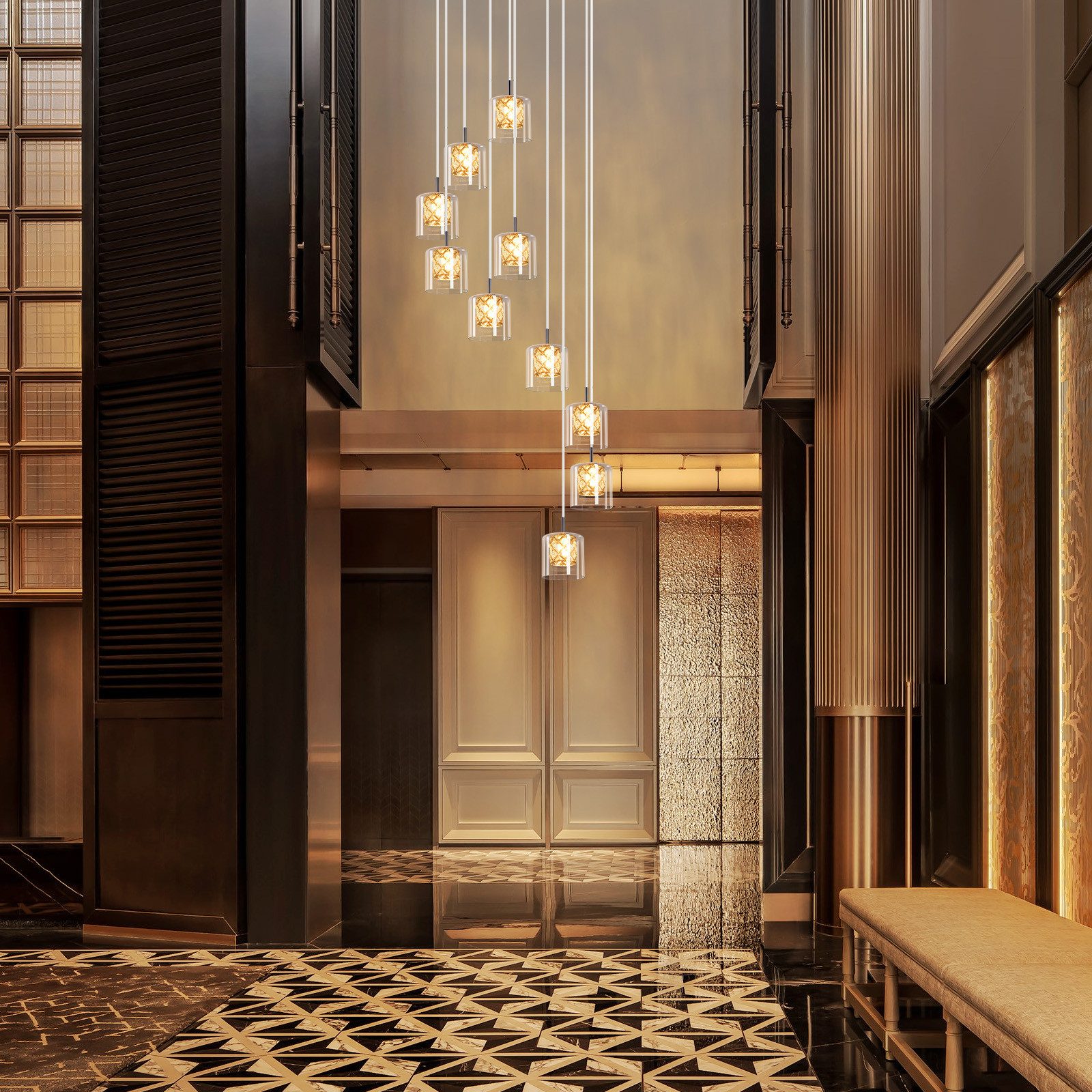 NETTLIFE Lampe Suspendue Pour Salle à Manger En Verre G9 Cristal Moderne à Hauteur Réglable - 6