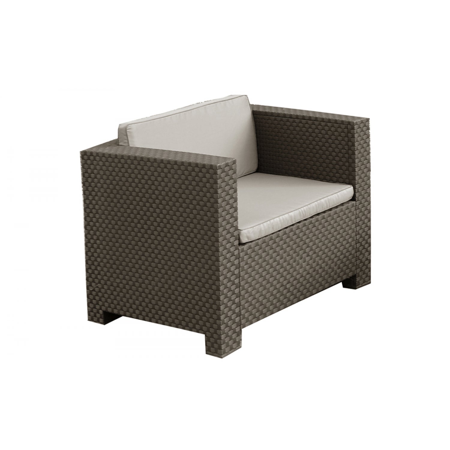 Salon bas de jardin en Résine tressée Gris 4 personnes - 4