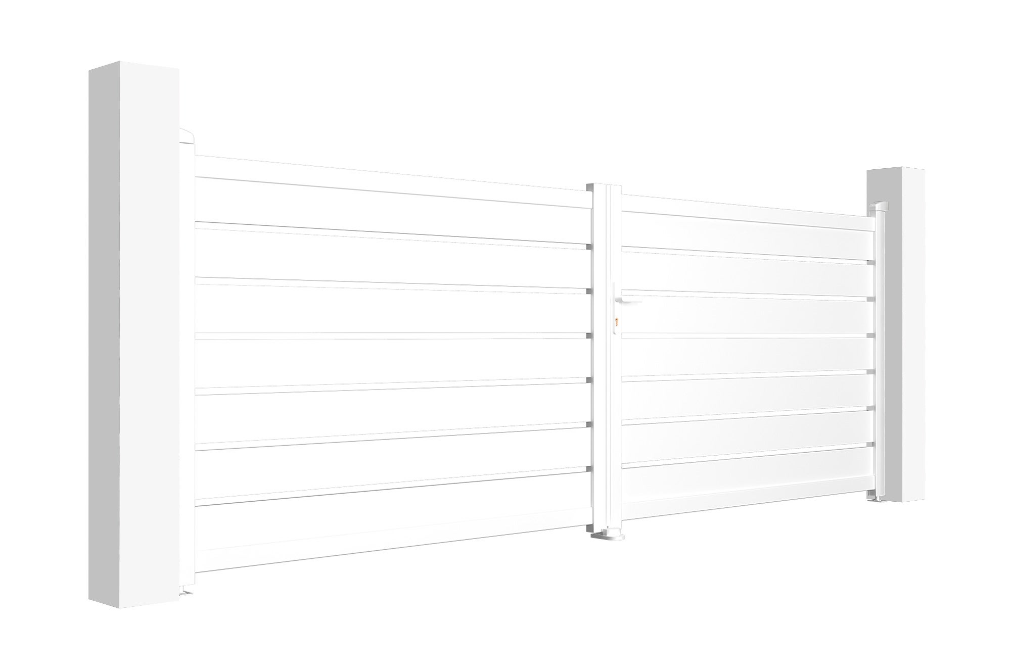 Portail battant 4m VOGEL H.140cm blanc aluminium - 4