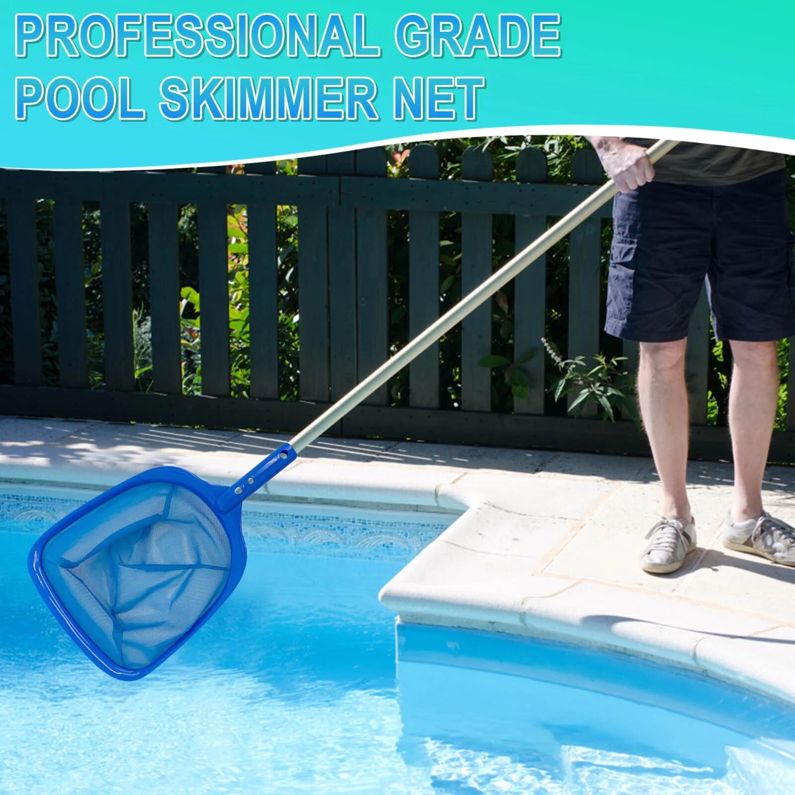 1*Écumeur de piscine, kit de nettoyage de piscine, accessoires de piscine en filet à mailles fines pour spas, piscines, feuilles de piscine et saleté - 5