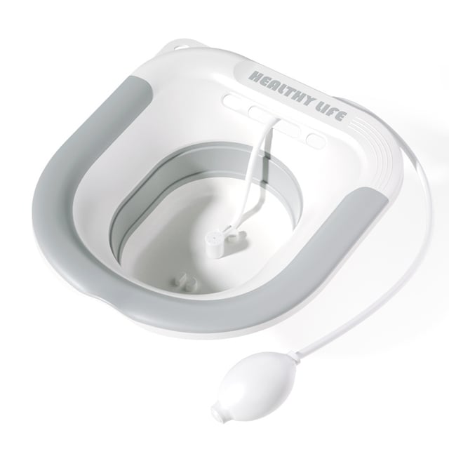 Bidet pliable portable sans accroupissement, baignoire de soins postopératoires pour femmes enceintes, gris, avec irrigateur