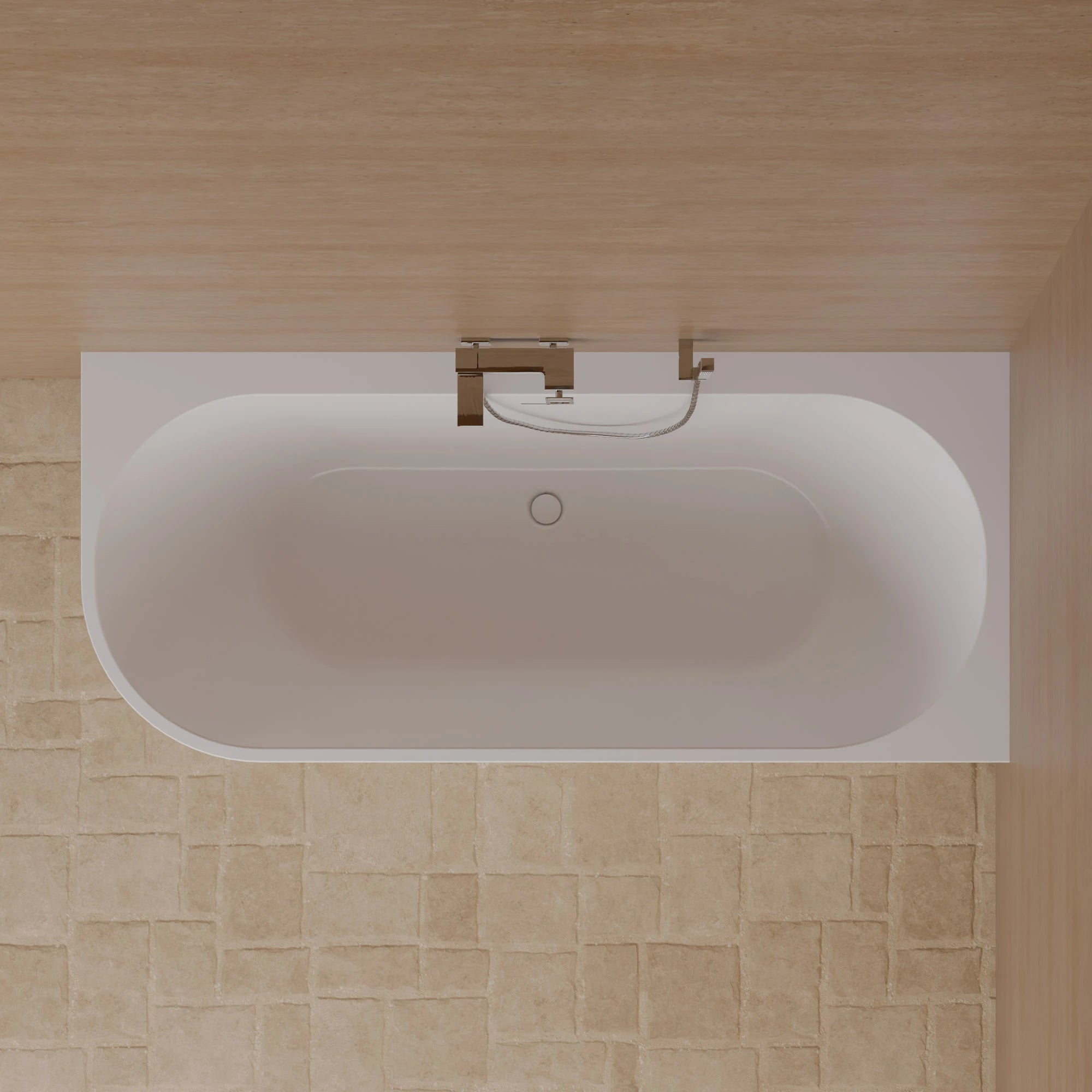 Baignoire Ilot Cosmic 180 droite blanche 180 x80 x58 cm, by SPALINA - 2