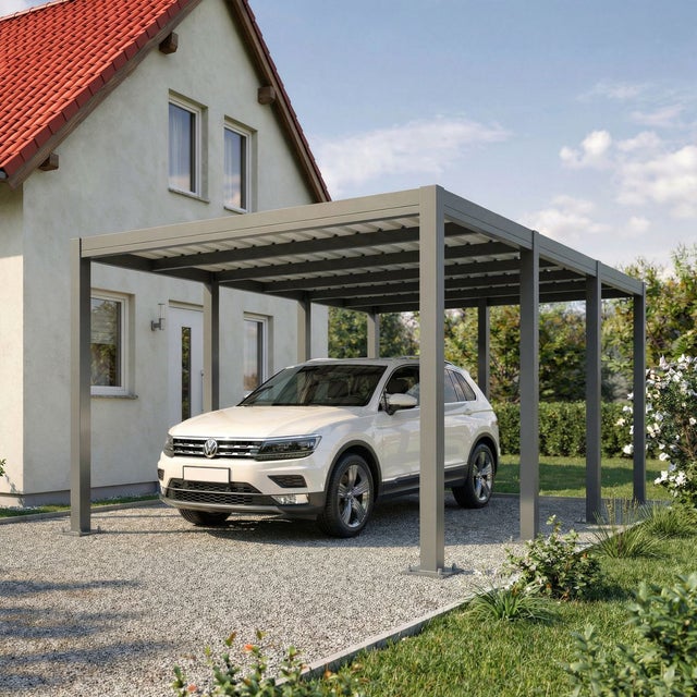 Carport aluminium CARLTON 324 x 550 cm - 1 Voiture - 17,69m2 - Gris anthracite