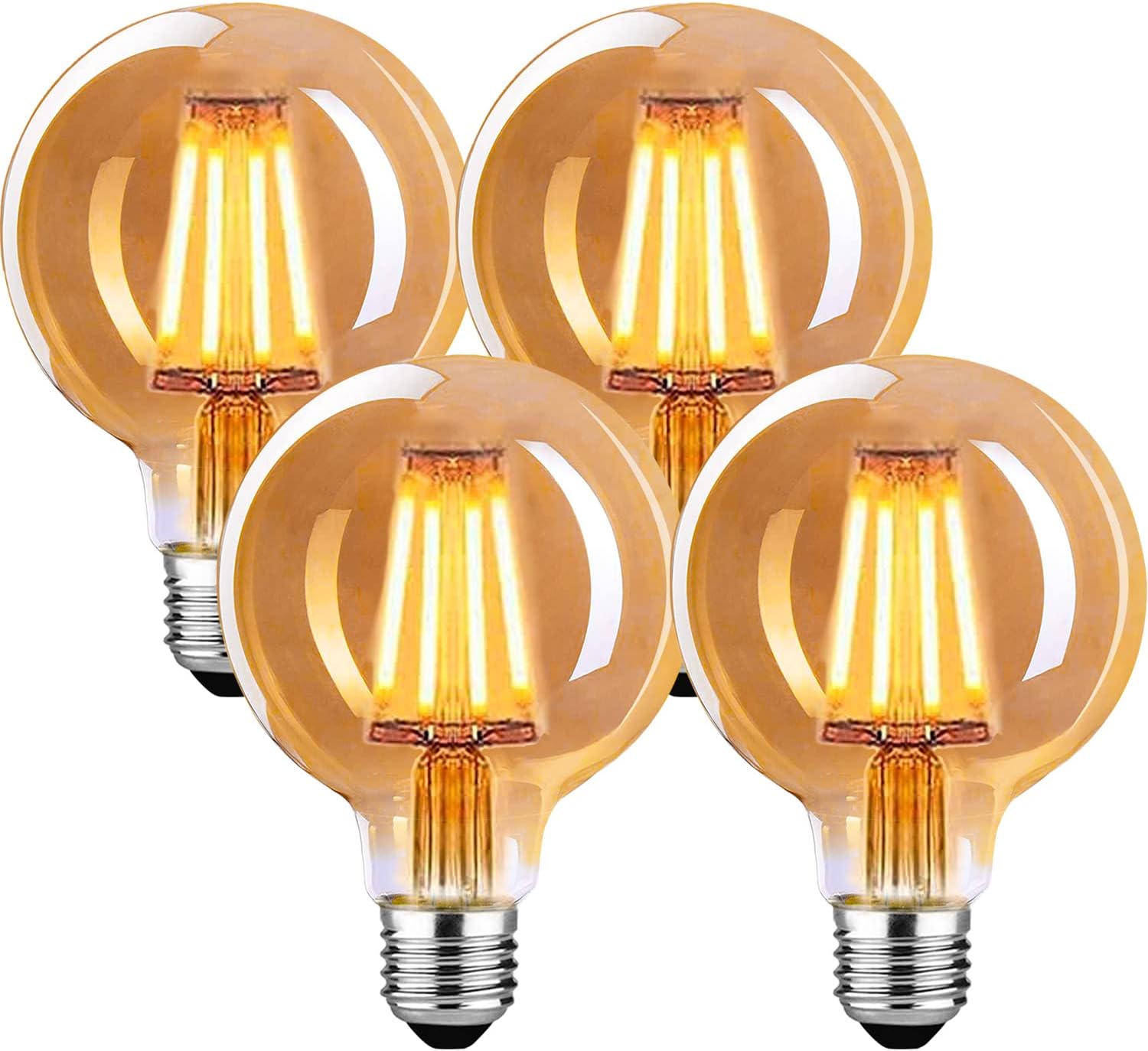 Ściemnialna żarówka LED E27 Vintage 4W G80, ciepła biel - idealna do zawieszenia, lampy stołowej, kinkietu - 4 sztuki