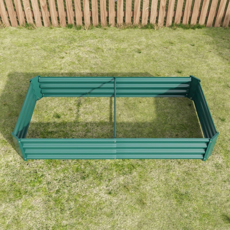 Potager surélevé, bac de jardin en acier solide, dimensions 180 x 91 x 30 cm, vert. - 9