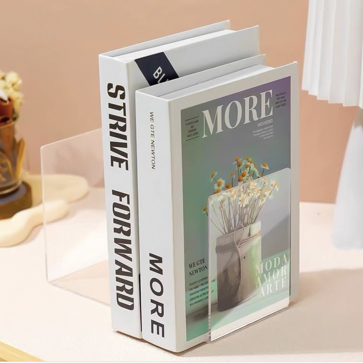Serre-livres en acrylique transparent et réutilisable, paquet de 4 Transparent - 8
