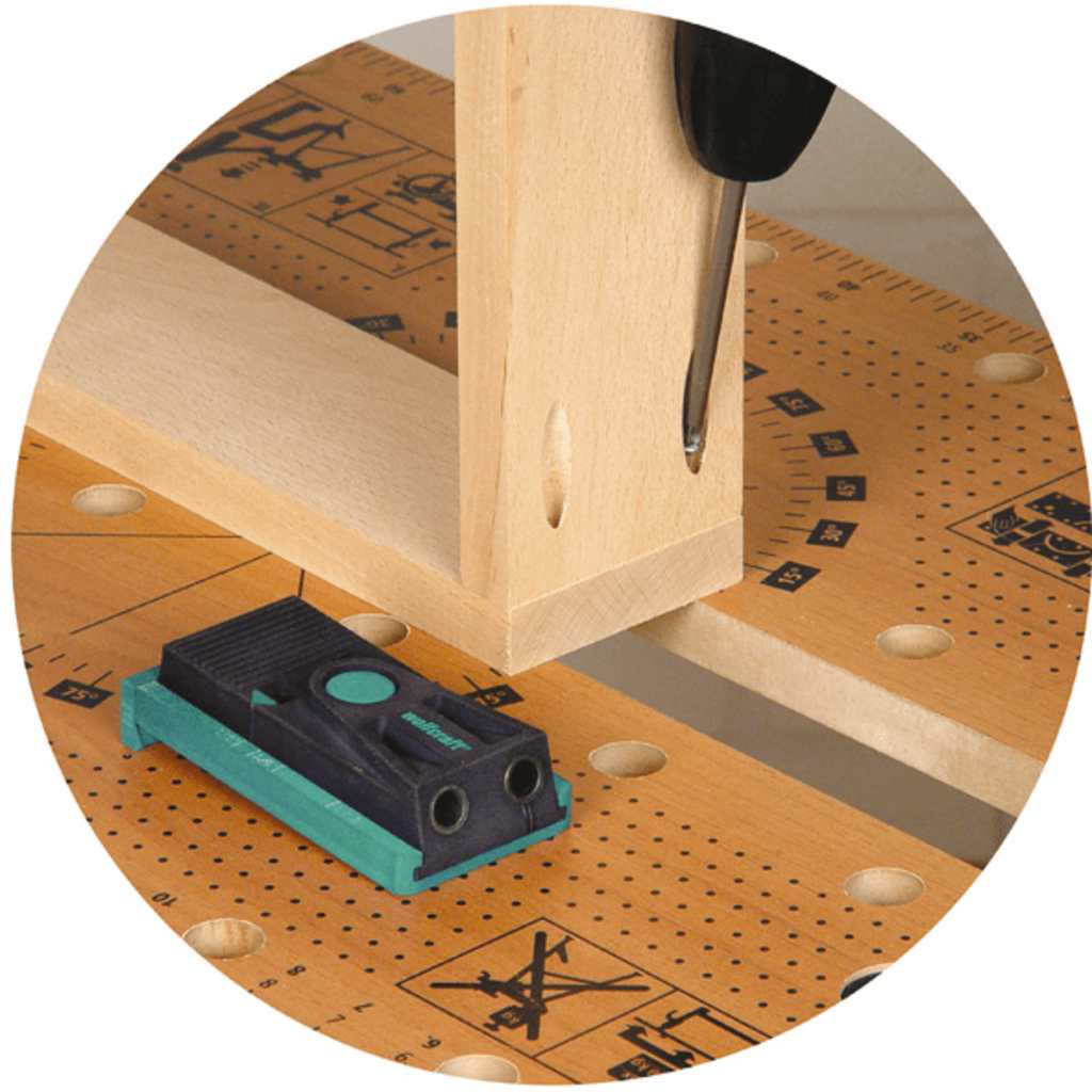 Coffret d'Assemblage Invisible Undercover Jig, Tête de vis Torx - Assemblage en angle, en T et à plat - wolfcraft 4642100 - 6