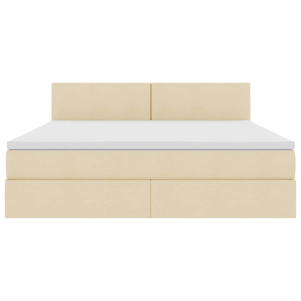 Lit avec rangement et matelas crème 160 x 200 cm velours - 7