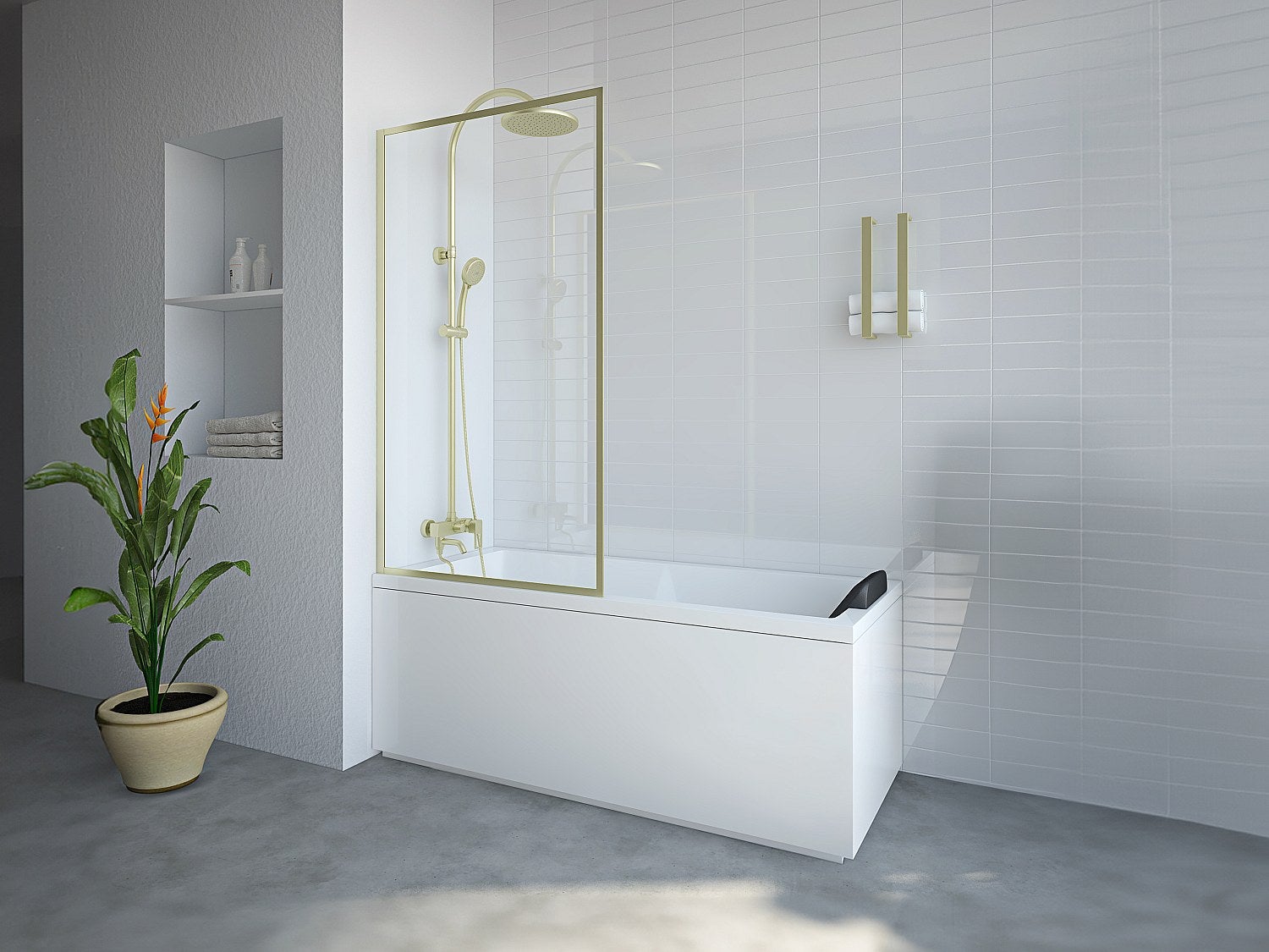 Pare baignoire doré style art déco 80 x 140 cm Verre trempé — free download
