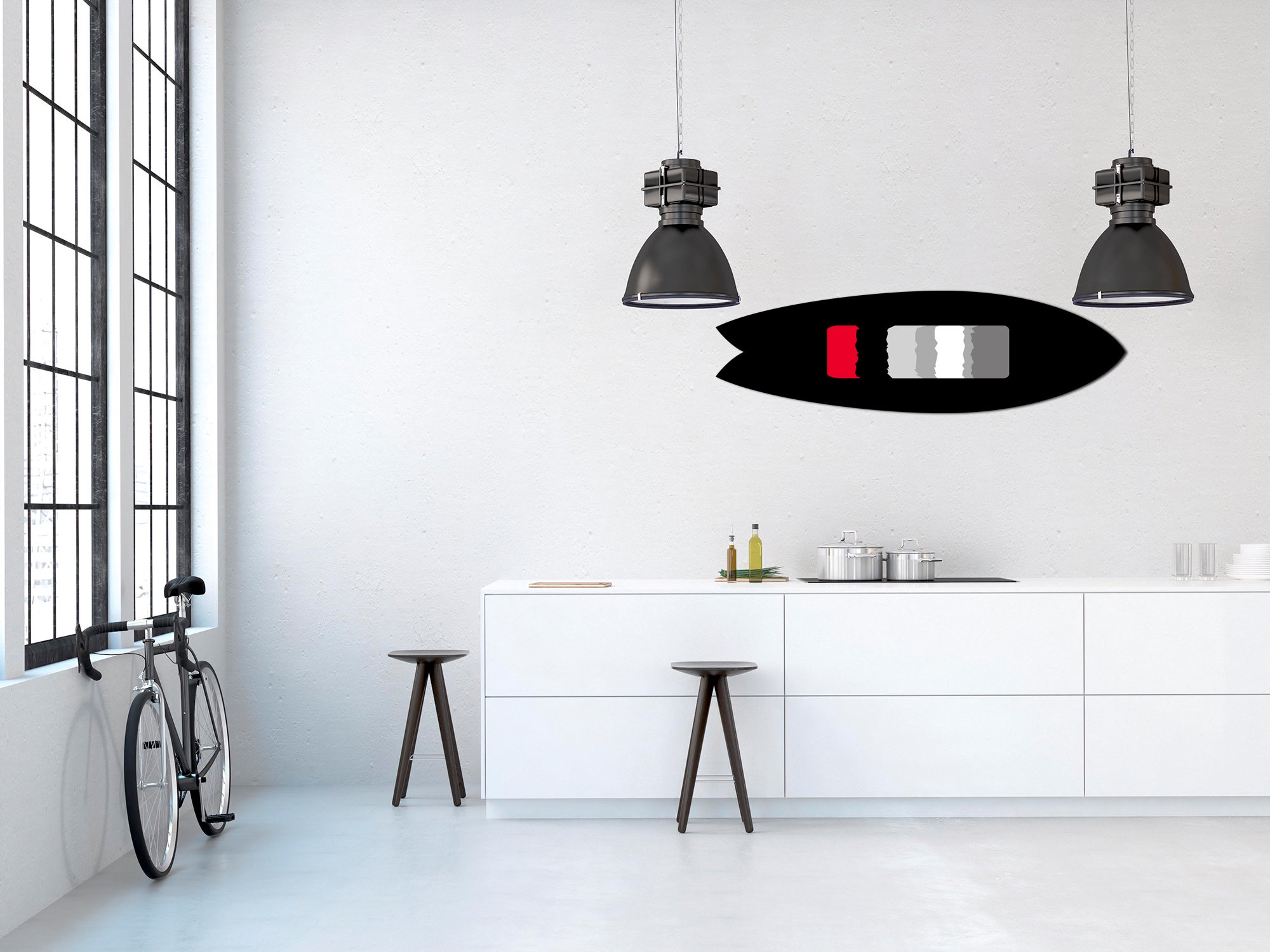 DECLINA, planche de surf décorative, décoration murale, surf déco, alu