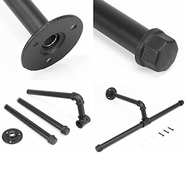 Appendiabiti in stile industriale, appendiabiti multifunzionale a parete in ferro, fai-da-te richiede foratura - 5