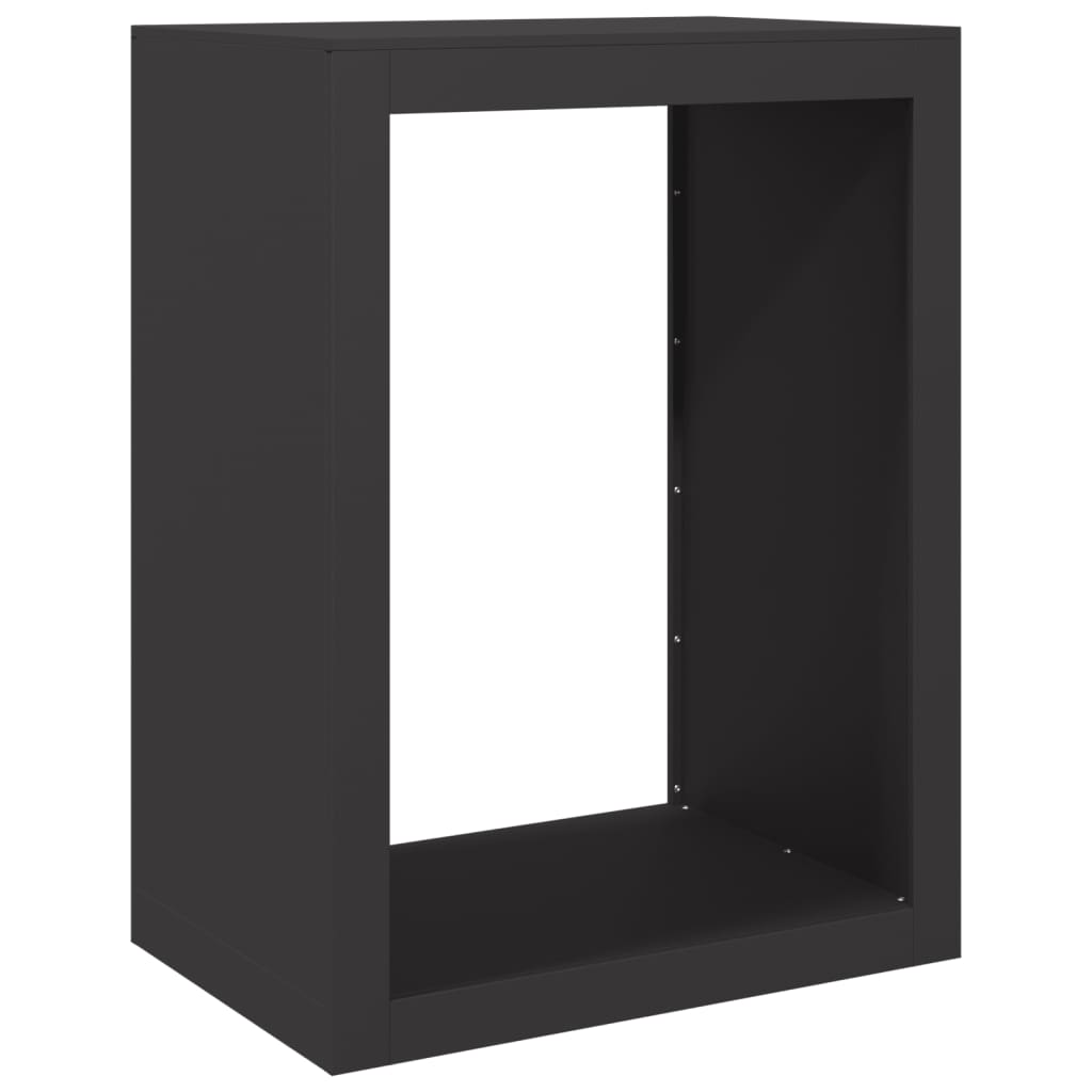 Porte-bûches | Portant de bois de chauffage noir 60x40x80 cm acier CFW275783 - 6