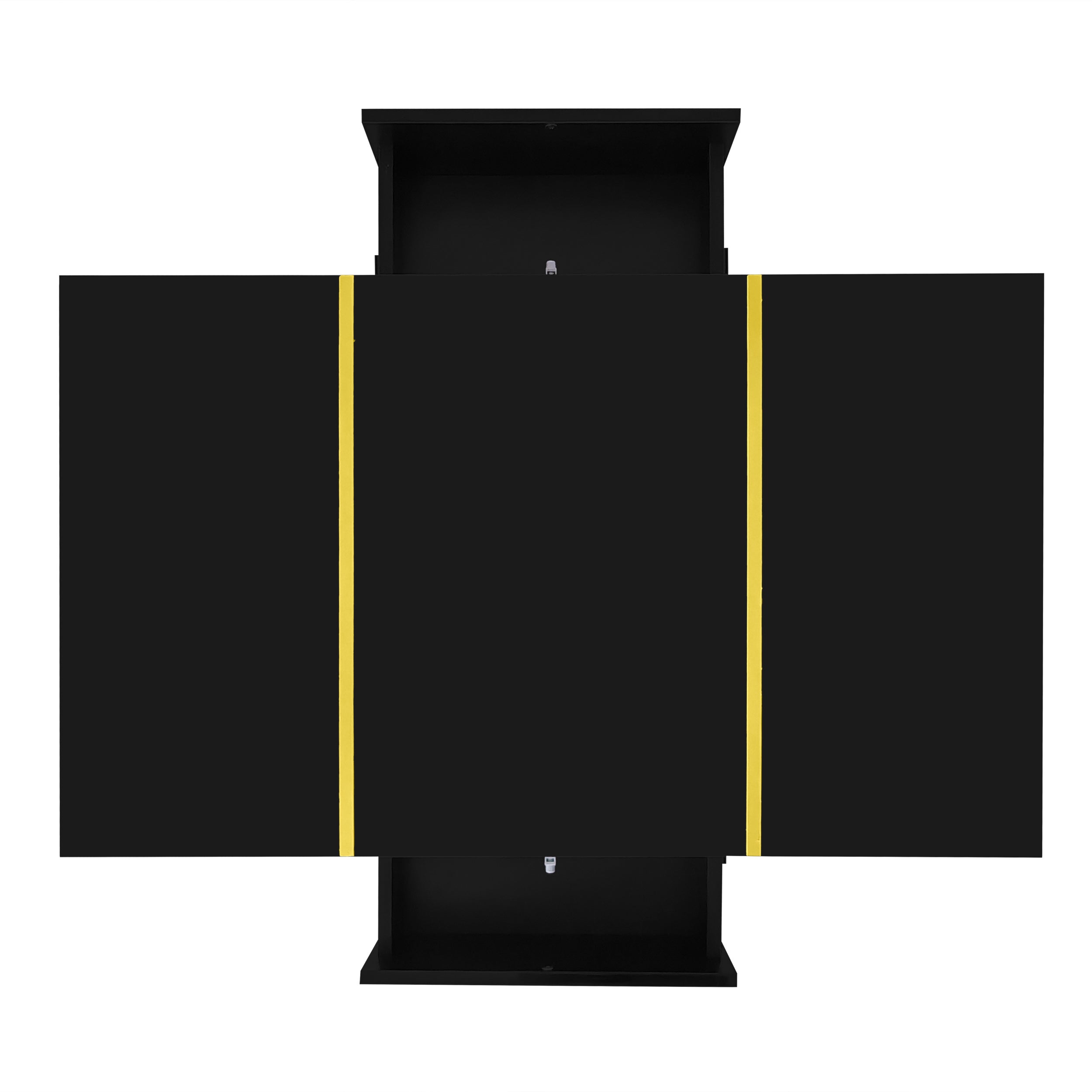 Tavolino da caffè 100×60×41,5 cm con 2 cassetti, piedi dorati, in MDF, nero e oro - 7