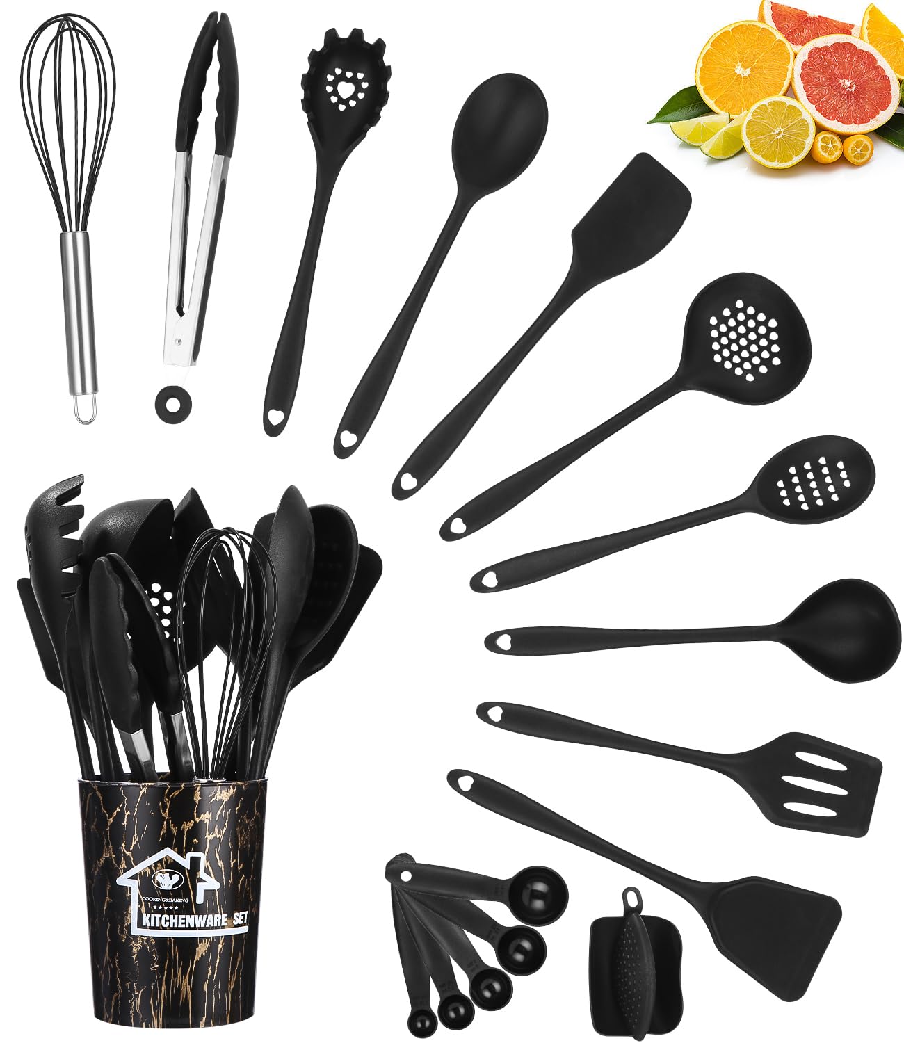 Set Di 2 Cucchiai Da Cucina In Silicone Antiaderente - Resistenti Al Calore 248°C - Utensili Da Cucina Igienici Viola