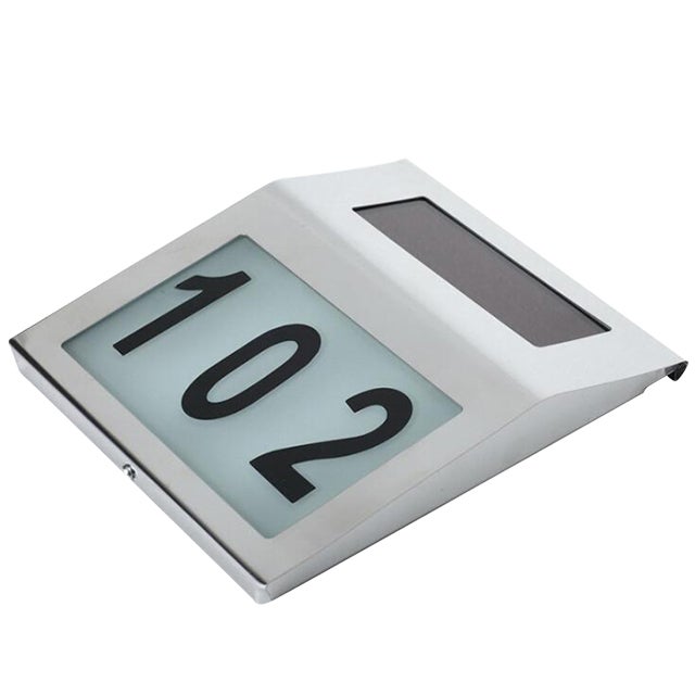 Lampa solarna LED numer domu 20x18cm IP65 6000K ścienna elewacyjna stalowa MasterLED