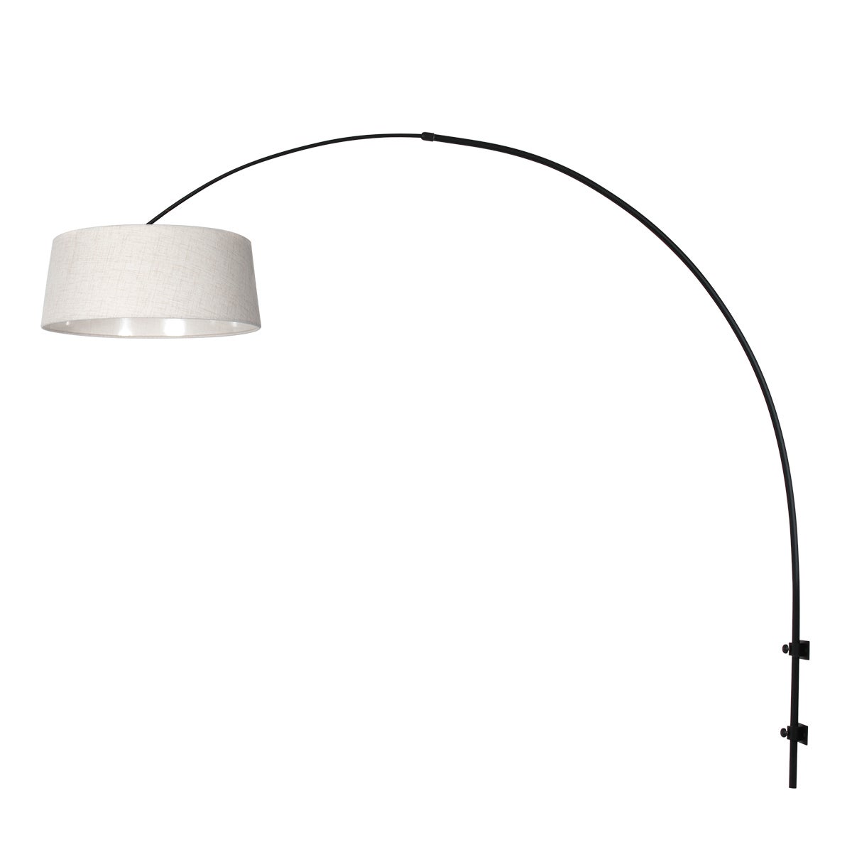 Steinhauer - lampada da parete - Sparkled Light - nero - metallo tessile - lampada ad arco - E27 - 4616ZW - 2
