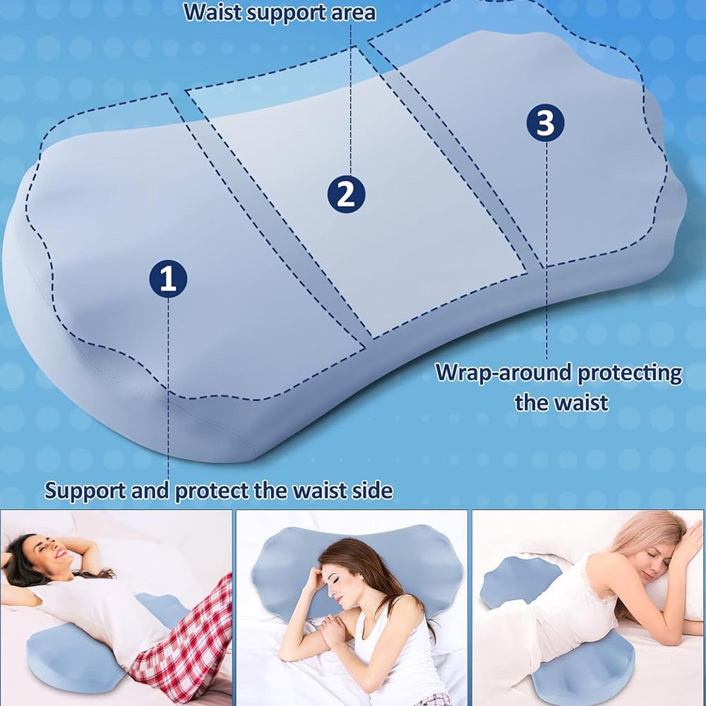 Almohada de soporte lumbar para dormir, alivio del dolor de espalda, almohada lumbar para dormir, almohada de espuma viscoelástica para la cintura - 3