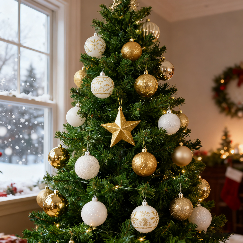 Juego de 44 adornos para árbol de Navidad, Juego de bolas navideñas irrompibles, Colgantes navideños, Adornos navideños, Regalos navideños - 5