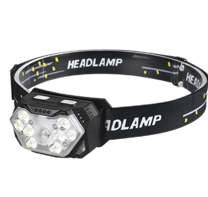 Mini lampe frontale LED COB 600 lm 3 piles AAA pour camping, randonnée