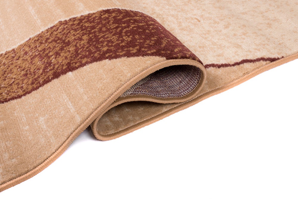 TAPISO Dream Tapis Salon Chambre Fin Beige Marron Ondes Vagues Léger Poil Court Doux 120 x 170 cm - 5
