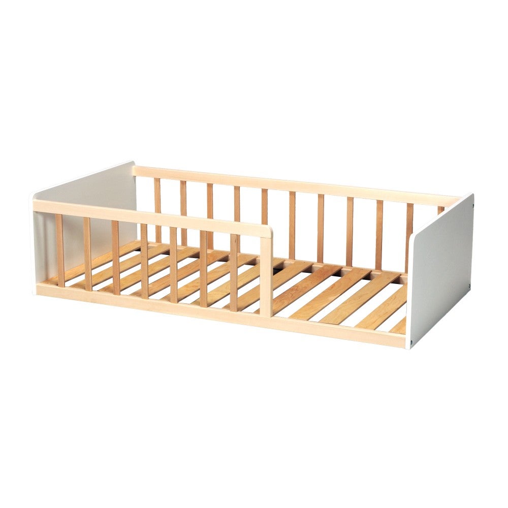 LIT 70x140 PILOU avec sommier / Blanc et Naturel - 2