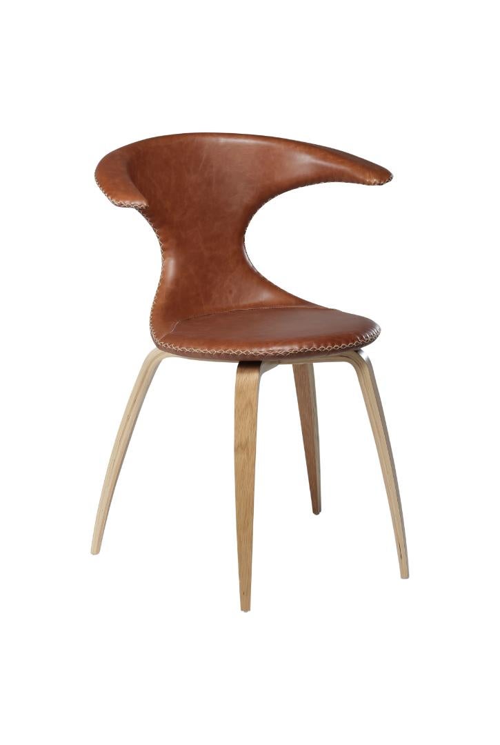 Flair Dan-Form krzesło stołowe prawdziwa skóra brązowy.