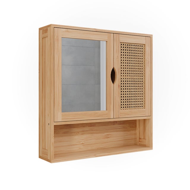 Specchio Bambù Coeur Beige - Decorazioni da parete - Eminza Specchio Bambù Coeur Beige - Decorazioni da parete - Eminza