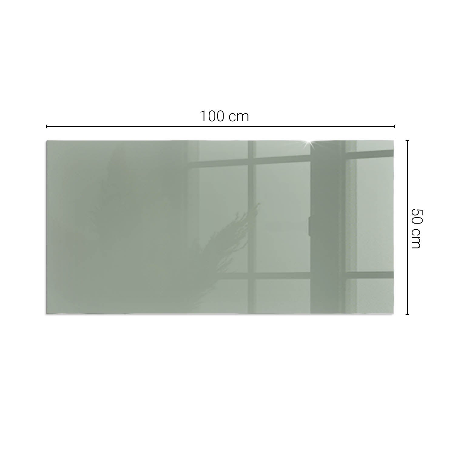 Prostokątna płyta szklana ochronna pod piecyk, kominek - 100x50 cm - Kolor szaro-zielony - TULUP - 2