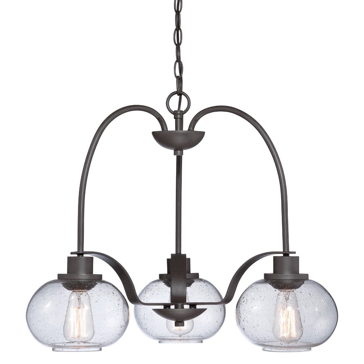 Lampa wisząca Trilogy stary brąz 3xE27x60W wym: 179,5 x 56 x 56 cm szkło Quoizel
