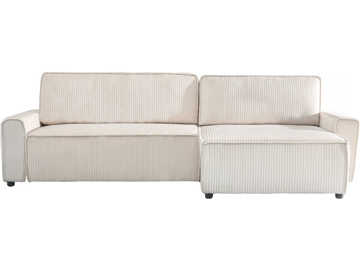 Sofá esquinero convertible y reversible de pana montaigne - 3 plazas - beige