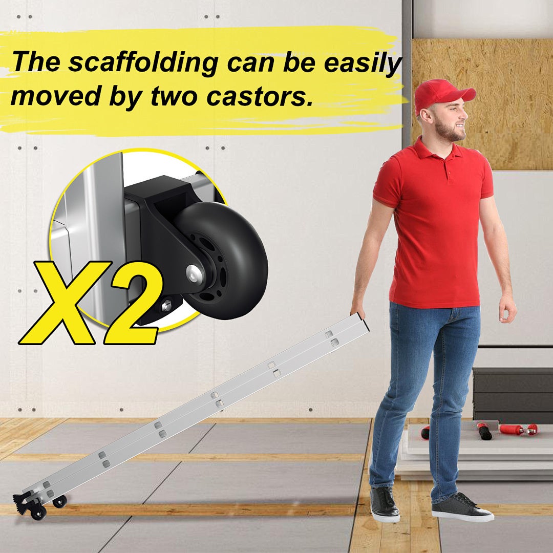 Echafaudage de jardin pour tailler sa haie ou couper des branches, argent - 4