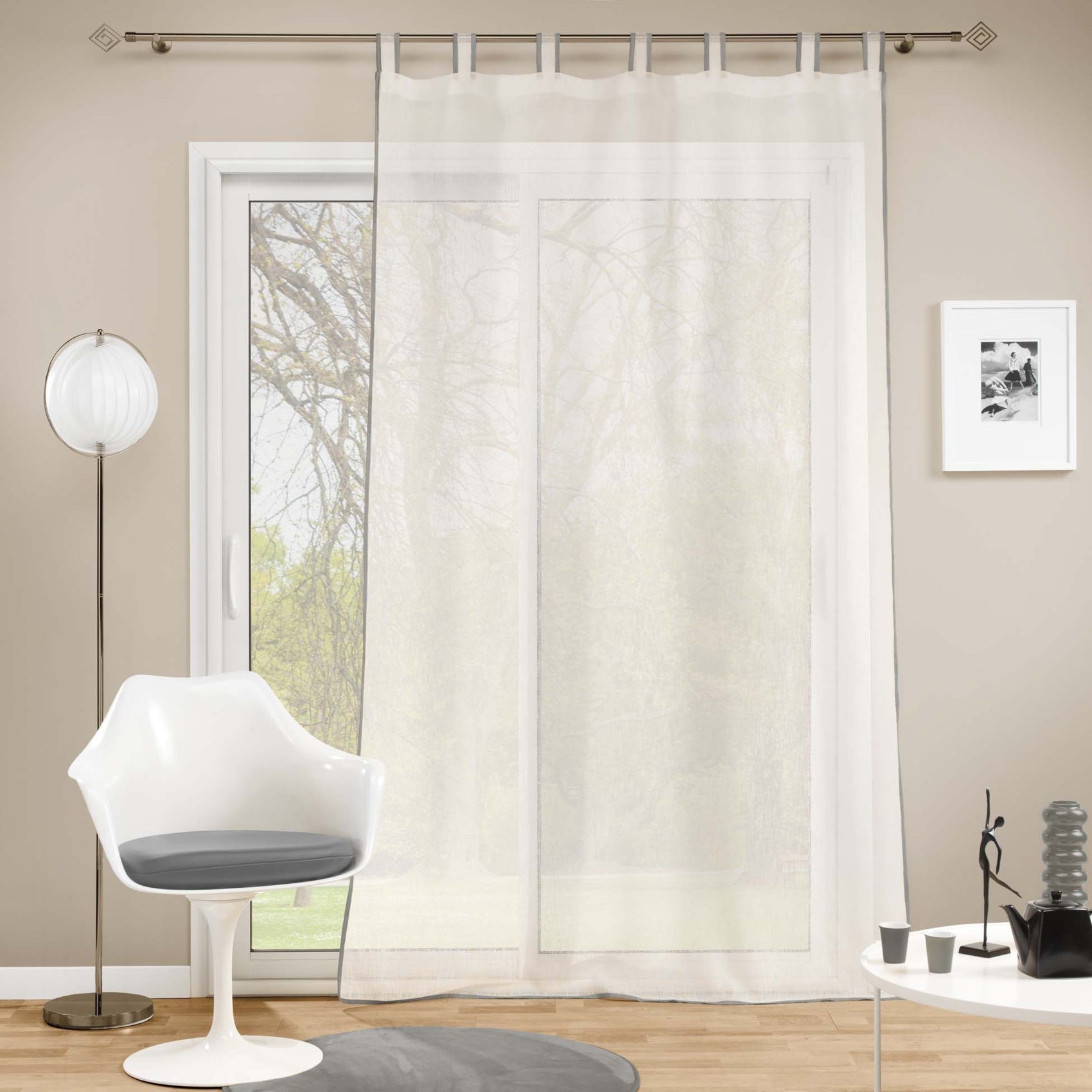 Store Japonais Blanc 50x140 Cm – Voile Transparent, Passants, Barres D'alourdissement – Pour Fenêtres, Séparations