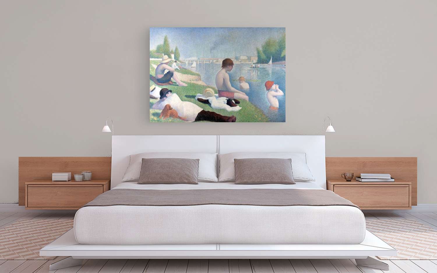 Peinture, impression sur toile - Georges Seurat, Baigneuses à Asnières - 60x40 cm - 2