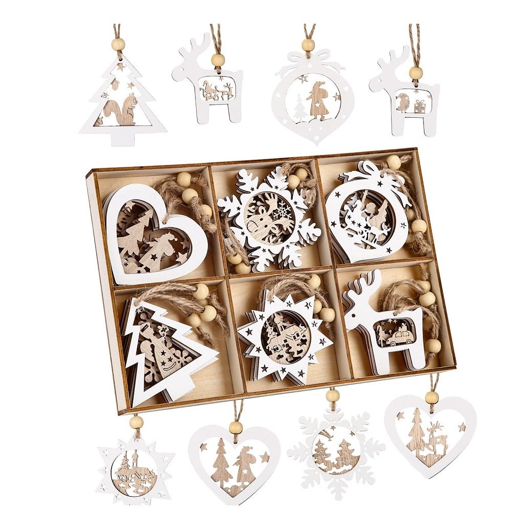 Décoration Noël Sapin Bois, Ornaments à Peindre Pour Enfants Et Adultes, Boules De Noël En Bois Pour Suspension, Kit DIY Artisanat | Leroy Merlin