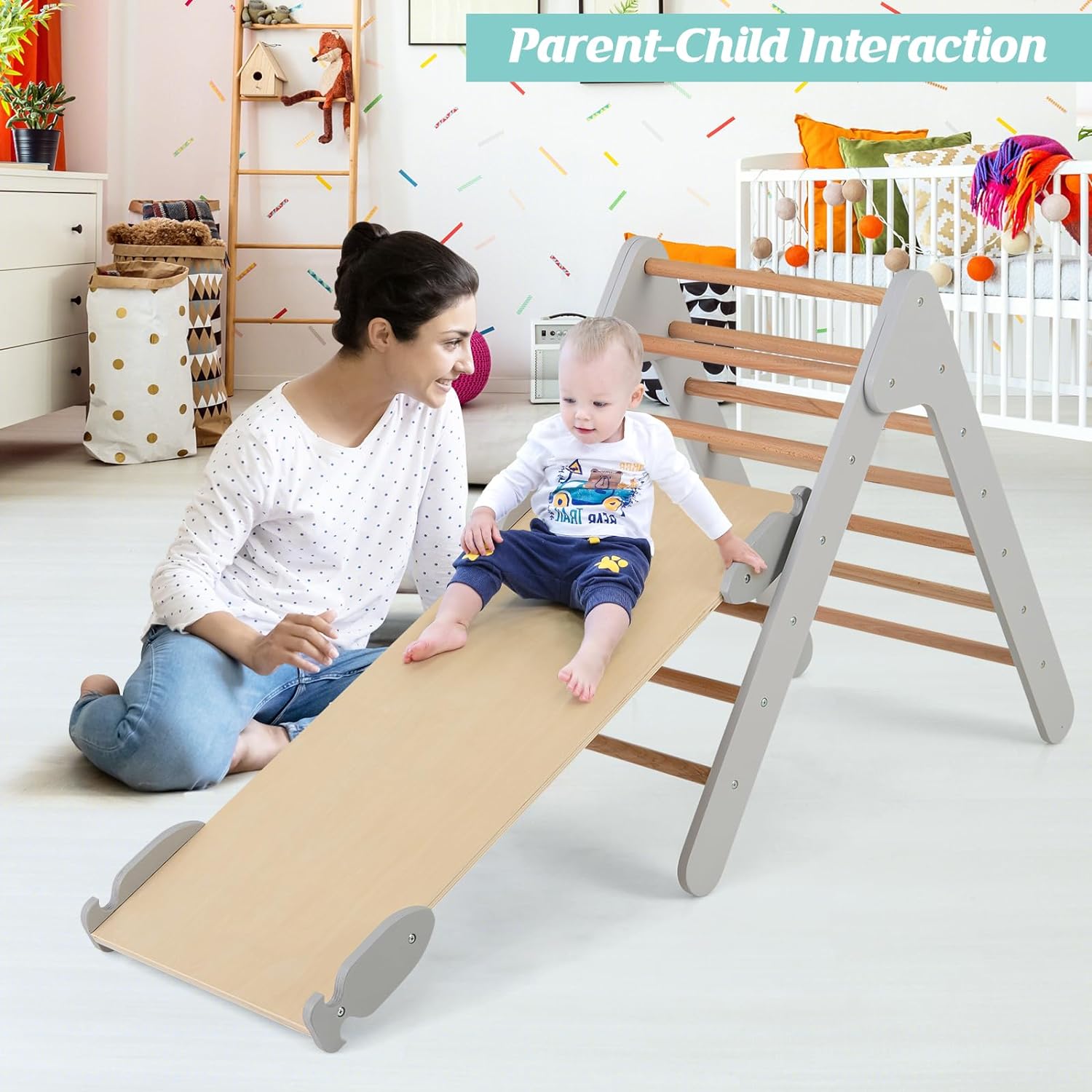 Toboganes Infantiles Exterior Triángulo De Escalada Montessori