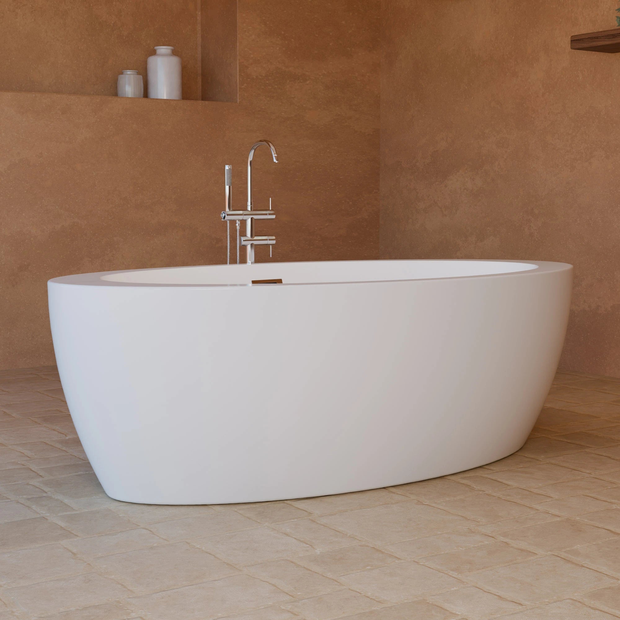 Baignoire Ilot Pearl 180 blanche 180 x95 x58 cm, by SPALINA - 5