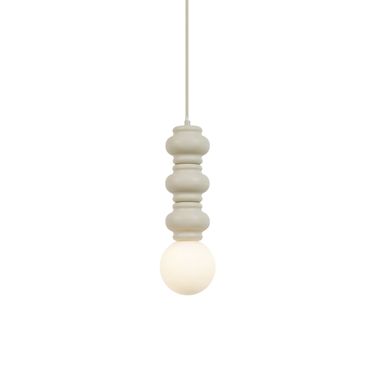 Retrowlana lampa wisząca beżowa z matowym szkłem - Fedde