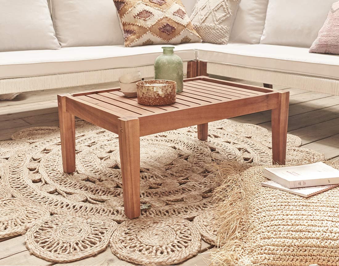 Salon de jardin 5 places en bois d'acacia et corde bois / beige - PAPUA - Best Mobilier - 4